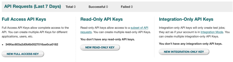 API Key Options